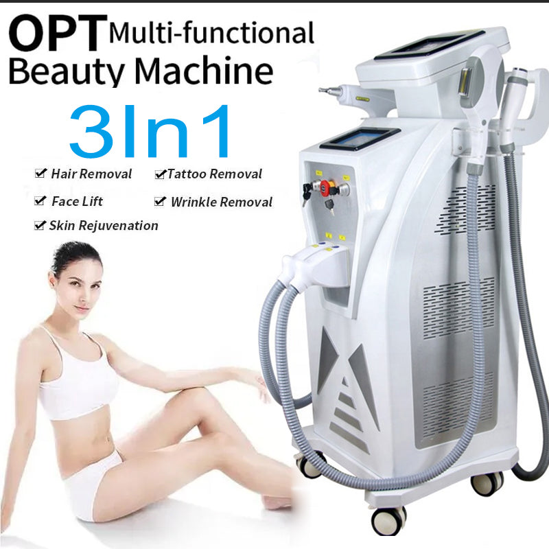 3IN1 Elight OPT IPL Hair Removal ND YAG Laser Tattoo Removal RF Therapy Skin Rejuvenation Machine