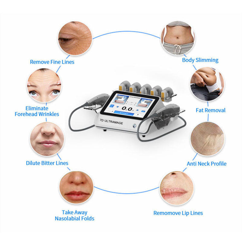 7D HIFU Facial Lifting Tightening Body Sculpting Machine Ultimate Ultrasound 7D Hifu Cellulite Removal