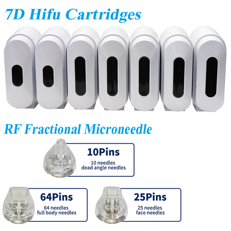 2IN1 Hifu 7D RF Fractional Microneedle Skin Tightening Anti Wrinkle Stretch Marks Removal Machine