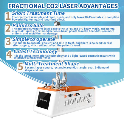 Fractional CO2 Laser Machine Vaginal Tightening Scar Removal Stetch Mark Remover Wrinkle Treatment Skin Resurfacing Equipment