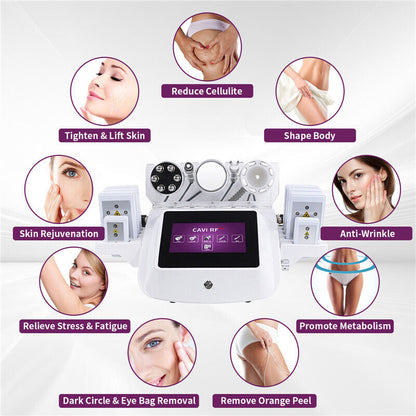 6IN1 40K Cavitation Lipo Laser Facial RF Loss Weight Body Slimming Skin Lifting Machine