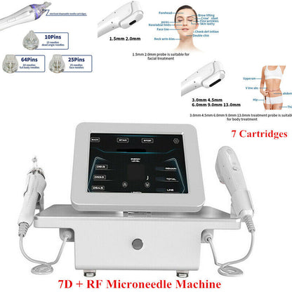 2IN1 Hifu 7D RF Fractional Microneedle Skin Tightening Anti Wrinkle Stretch Marks Removal Machine