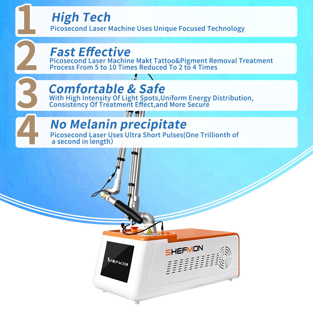 Picosecond Tattoo Removal Laser Picosure Skin Rejuvenation Freckles Mole Pigment Therapy  Machine