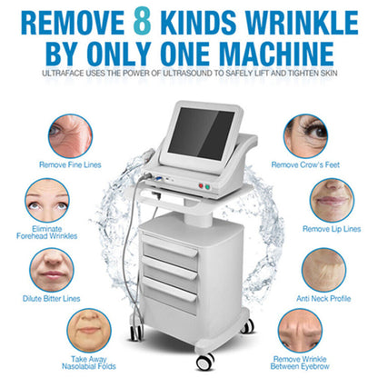 HIFU Ultrasound Machine Face Lifting Body SMAS Skin Tightening Wrinkle Removal