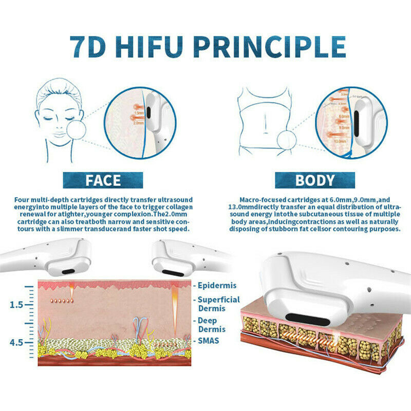 7D HIFU Machine Ultrasound Body Face Lifting Skin Tightening Wrinkle Removal