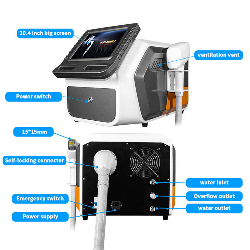 1064/755/810nm Painless Diode Laser Hair Removal Machine Skin Rejuvenation Spa