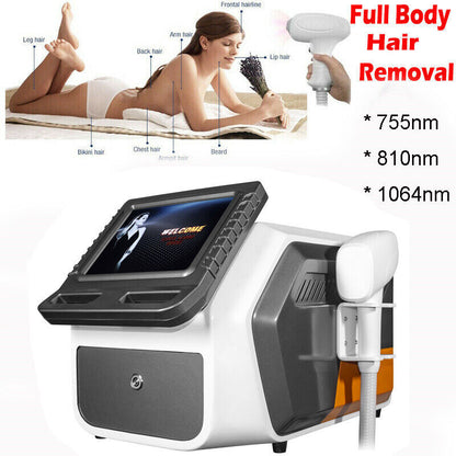 1064/755/810nm Painless Diode Laser Hair Removal Machine Skin Rejuvenation Spa