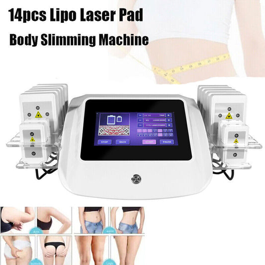 14 Pads Lipo Laser Body Slimming Weight Loss Fat Reduce Skin Tightening Machine