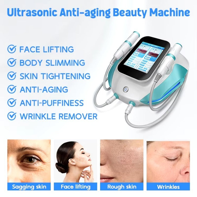 2in1 Ultra Hifu Facial Lifting Winkle Removal Machine Vmax RF Anti Aging Body Shaping