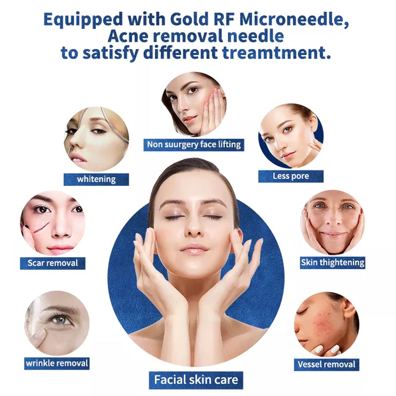 Microneedle RF Fractional Skin Lifting Stretch Marks Wrinkle Removal Machine With Cold Hammer