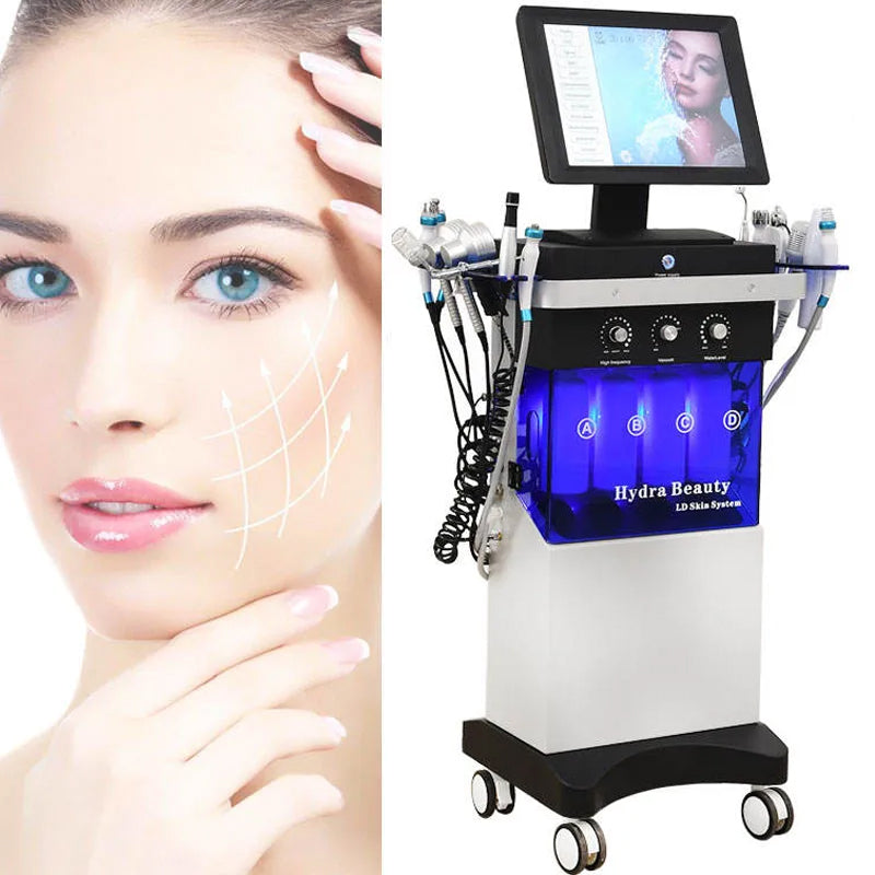 14IN1 Facial Hydro Dermabrasion Diamond Aqua Peeling Oxygen Jet Spa Skin Rejuvenation Machine