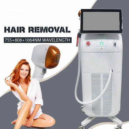 Painless Ice Titanium Diode Laser Freezing Point Hair Removal Machine 755/808/1064nm Skin Rejuvenation Whitening