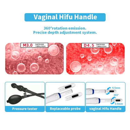 2In1 7D Hifu Ultrasonic Skin Lifting Vaginal Hifu Tightening Wrinkle Removal Rejuvenation Machine