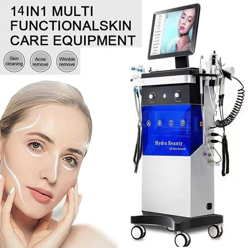 14IN1 Facial Hydro Dermabrasion Diamond Aqua Peeling Oxygen Jet Spa Skin Rejuvenation Machine