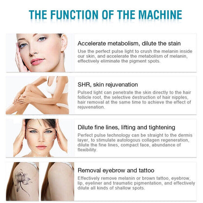 3IN1 Elight OPT IPL Hair Removal ND YAG Laser Tattoo Removal RF Therapy Skin Rejuvenation Machine