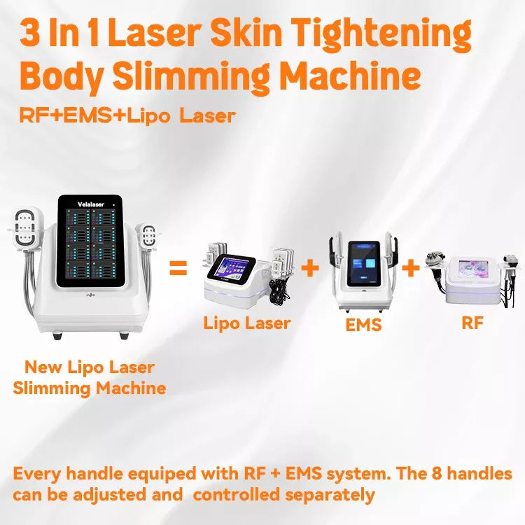 3IN1 Body Sculpting RF+EMS+ Lipo Laser Red Light Loss Weight SKin Lifting Machine