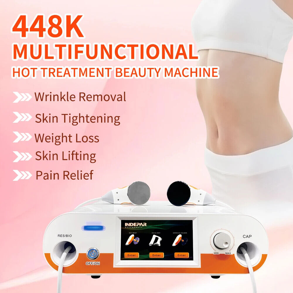 448K Body Tecar RET CET Diathermy Monopolar RF Skin Lifting Loss Weight Pain Relief Machine