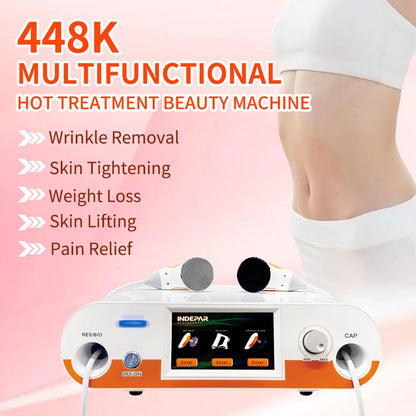 448K Body Tecar RET CET Diathermy Monopolar RF Skin Lifting Loss Weight Pain Relief Machine