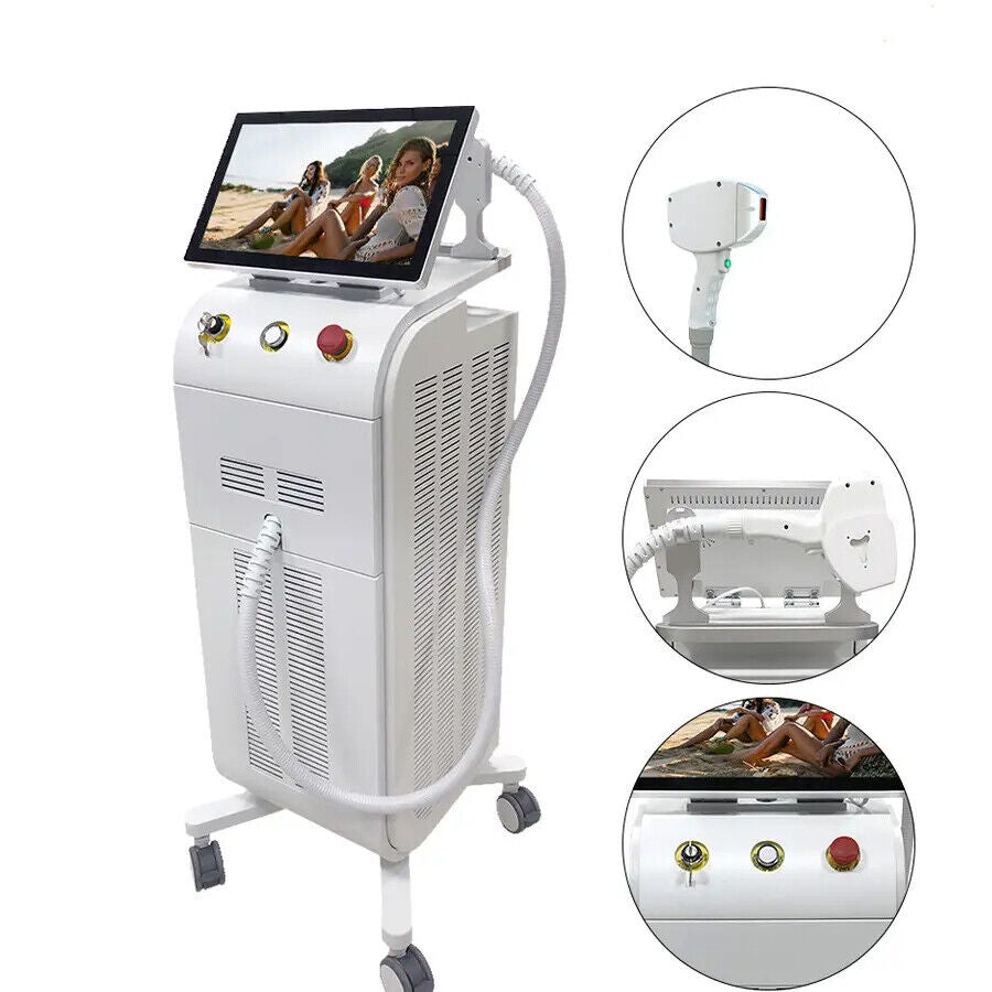 Painless Ice Titanium Diode Laser Freezing Point Hair Removal Machine 755/808/1064nm Skin Rejuvenation Whitening