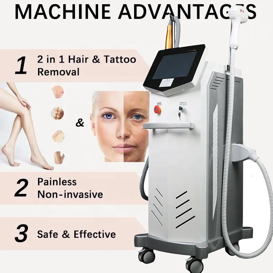 808nm Diode Laser Hair Removal Machine Skin Rejuevantion ND YAG LASER Tattoo Removal