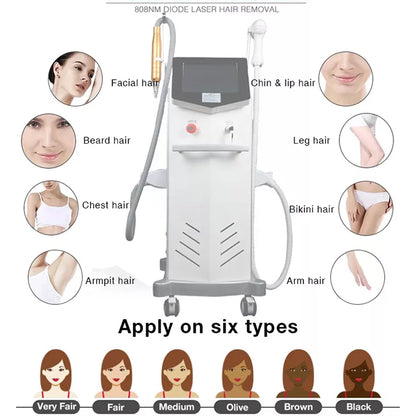 808nm Diode Laser Hair Removal Machine Skin Rejuevantion ND YAG LASER Tattoo Removal